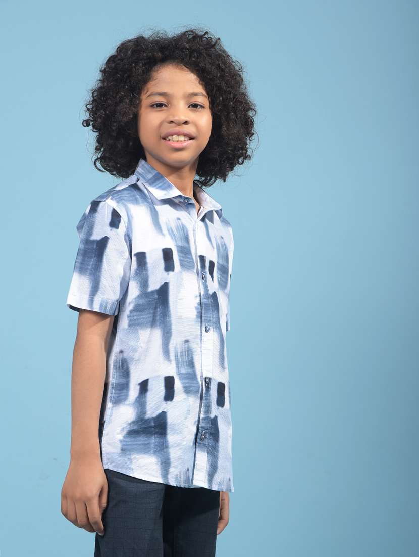 boys printed collared short sleeve shirt - 21956693 - Standard Image - 2