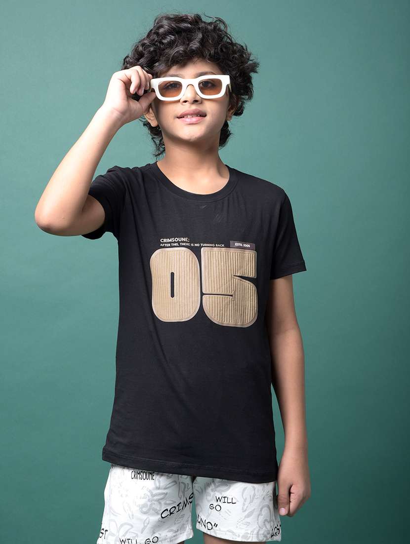 boys printed short sleeve regular fit t-shirt