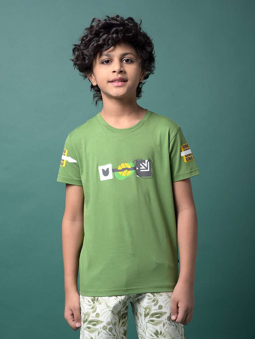 boys printed short sleeve regular fit t-shirt