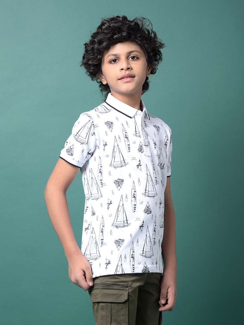 boys printed short sleeve regular fit polo t-shirt - 21956762 -  Standard Image - 2