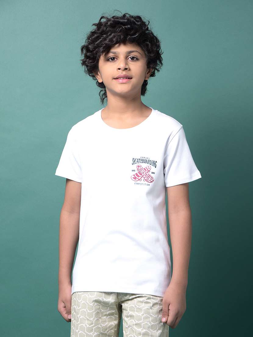 boys printed short sleeve regular fit t-shirt