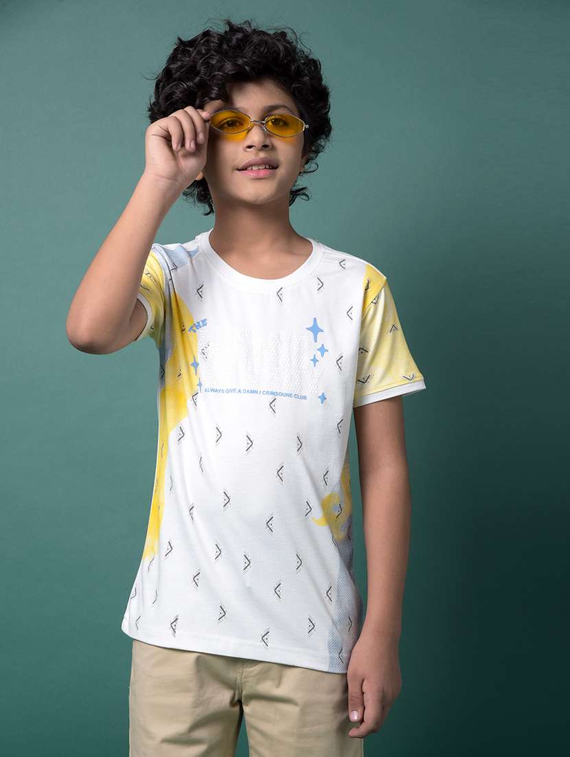 boys printed short sleeve regular fit t-shirt