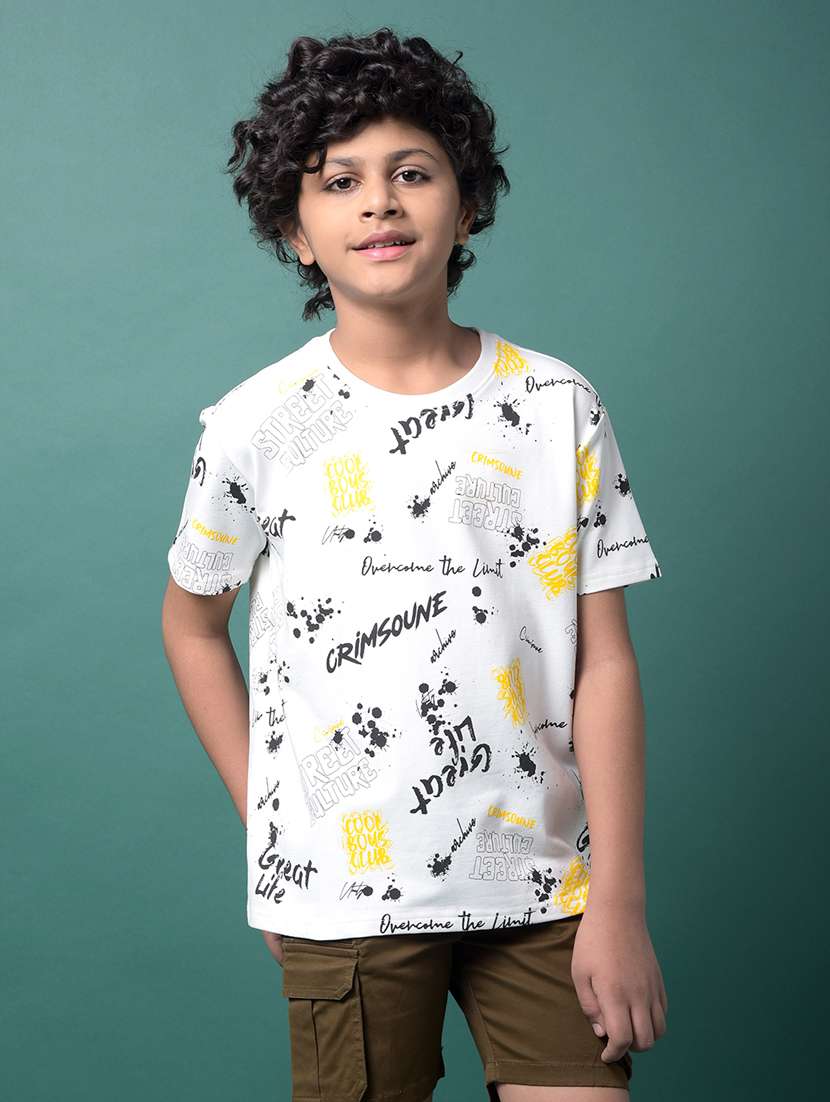 boys printed short sleeve regular fit t-shirt