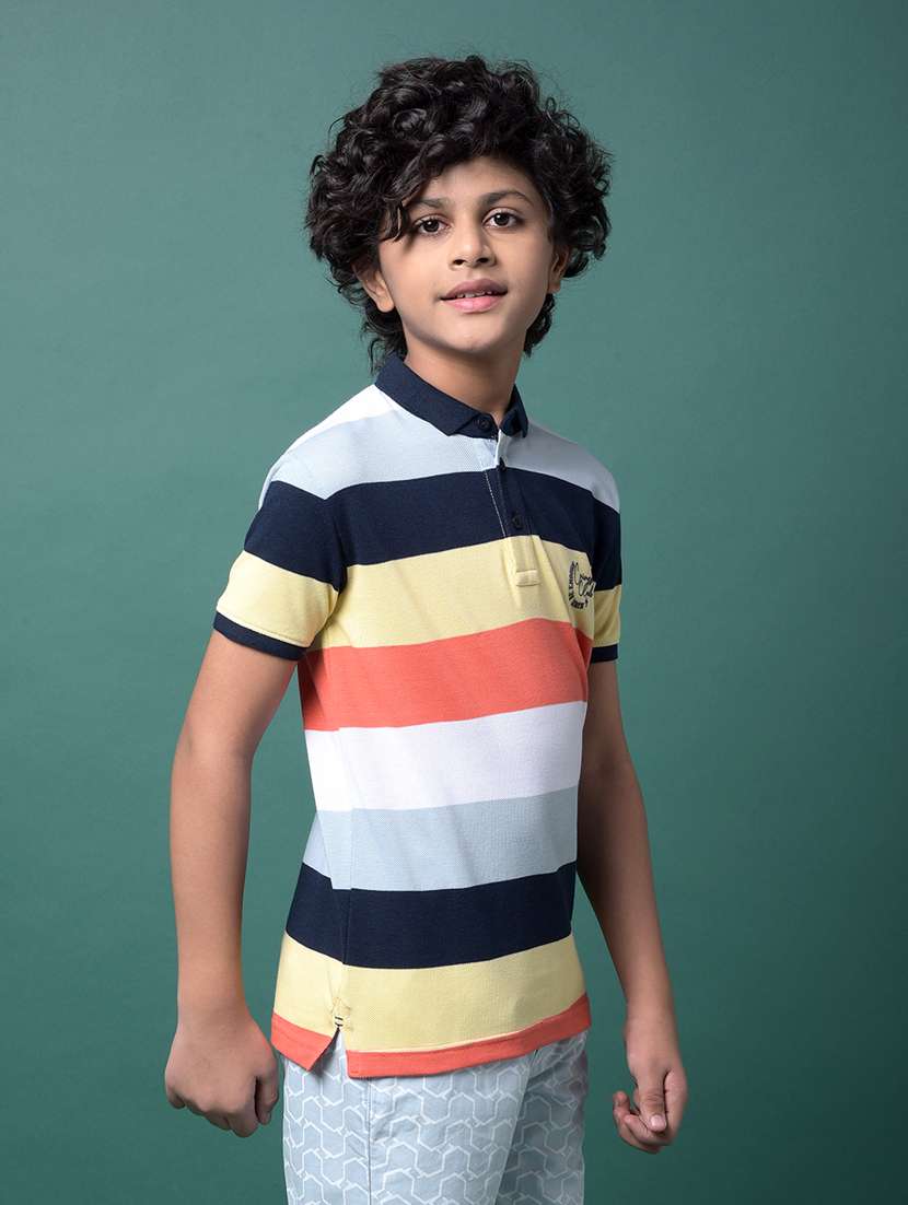 boys color blocked short sleeve regular fit polo t-shirt - 21956780 -  Standard Image - 2