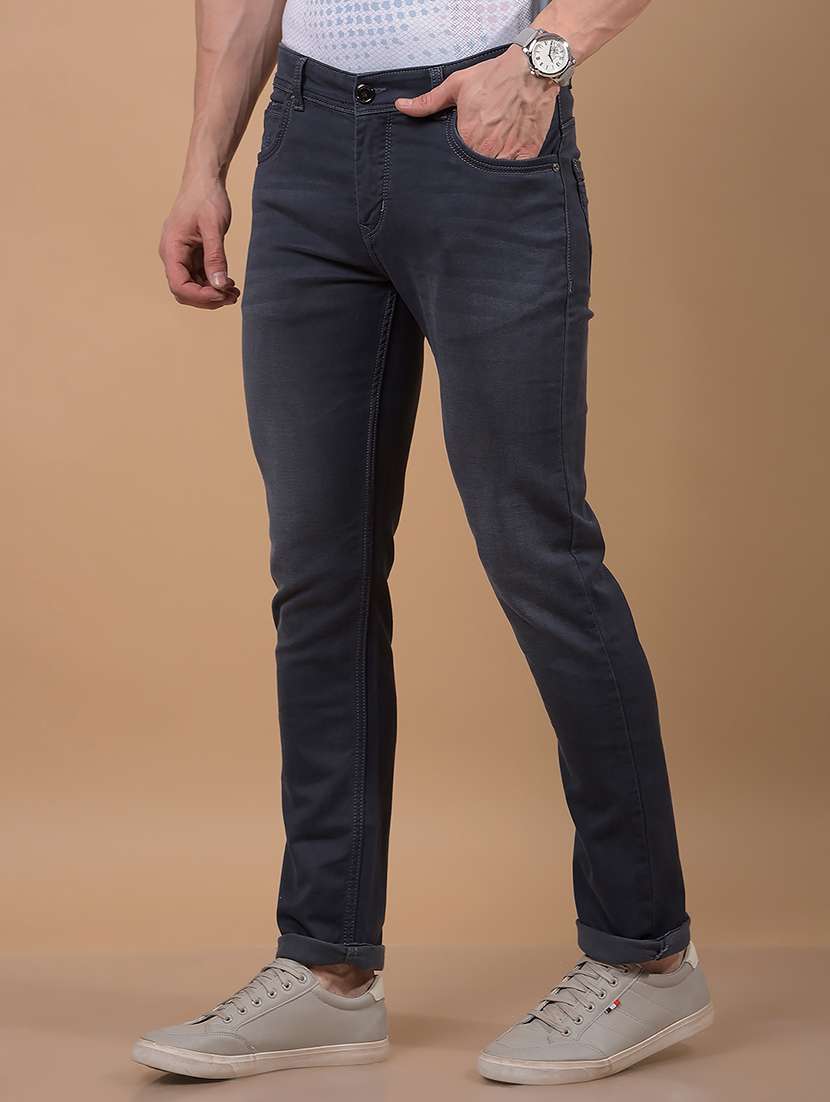 men grey washed mid rise full length jeans - 21956808 - Standard Image - 2