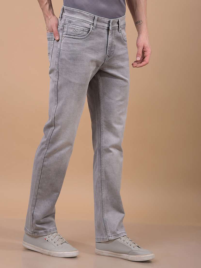 men grey washed mid rise full length jeans - 21956810 -  Standard Image - 2