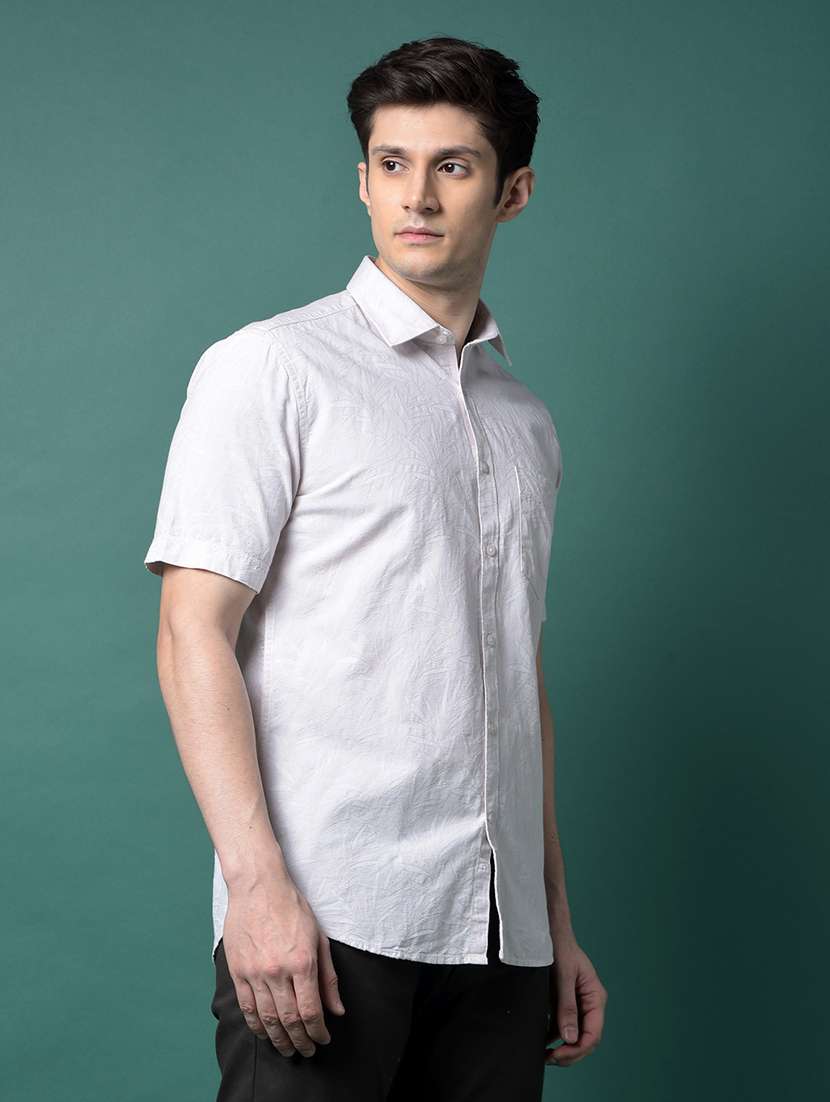 men solid short sleeve slim fit casual shirt - 21956831 -  Standard Image - 2