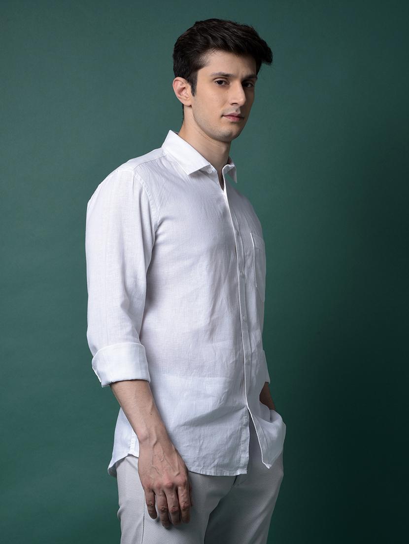 men solid long sleeve slim fit casual shirt - 21956843 - Standard Image - 2