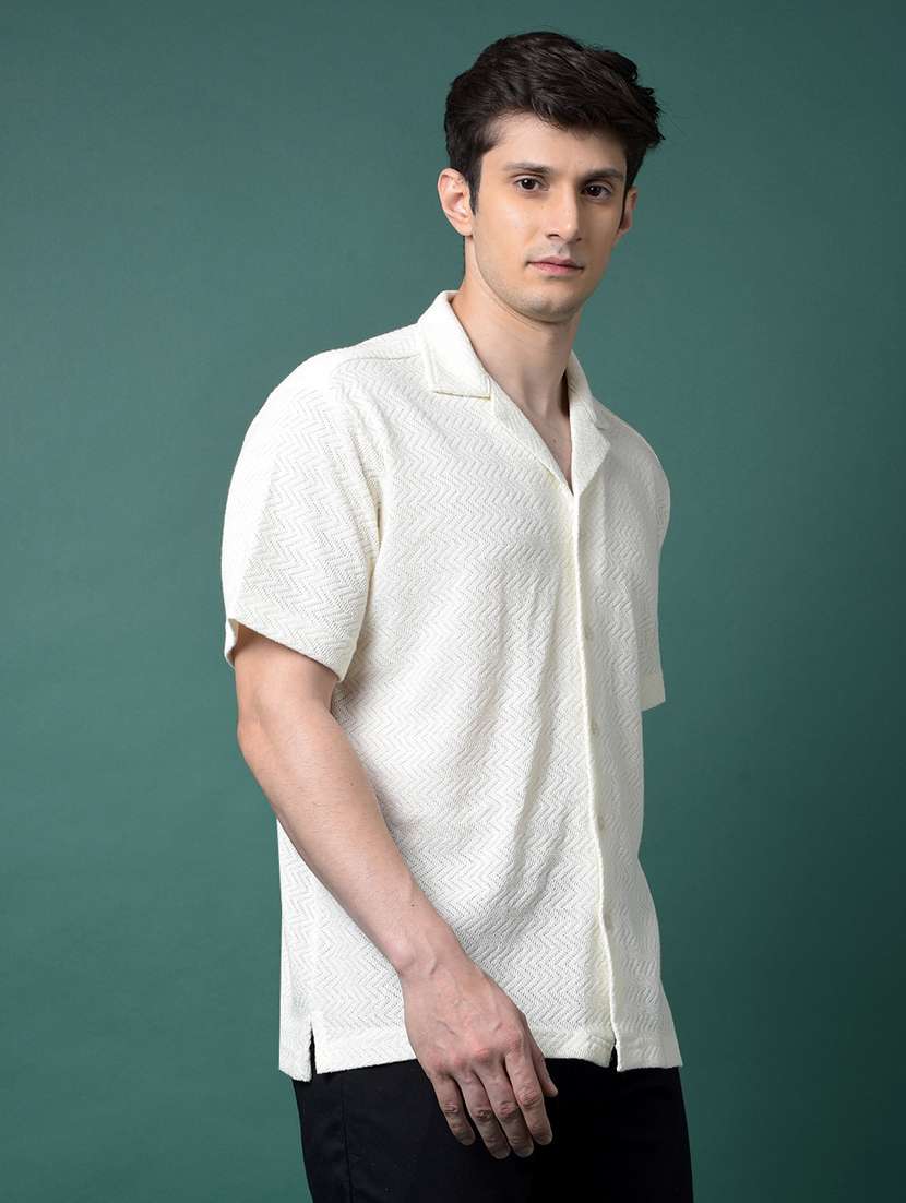 men self design short sleeve slim fit casual shirt - 21956852 -  Standard Image - 2