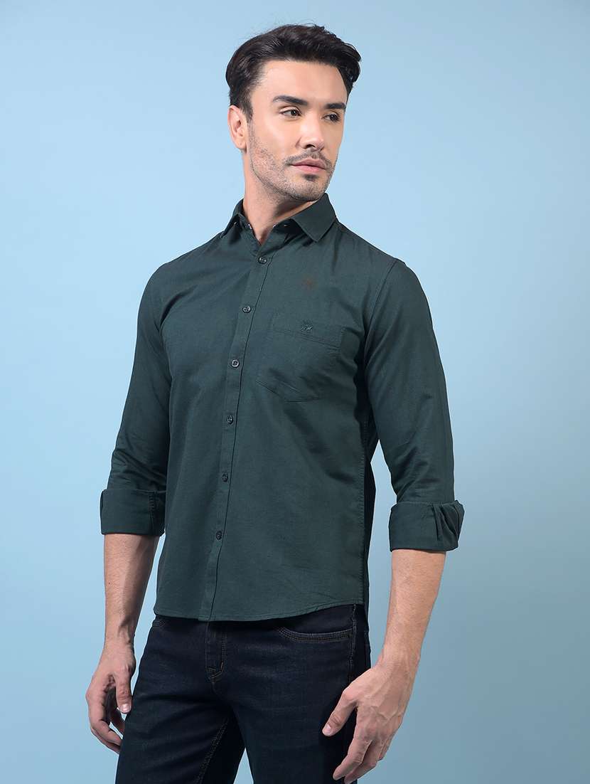 men solid long sleeve slim fit casual shirt - 21956856 -  Standard Image - 2