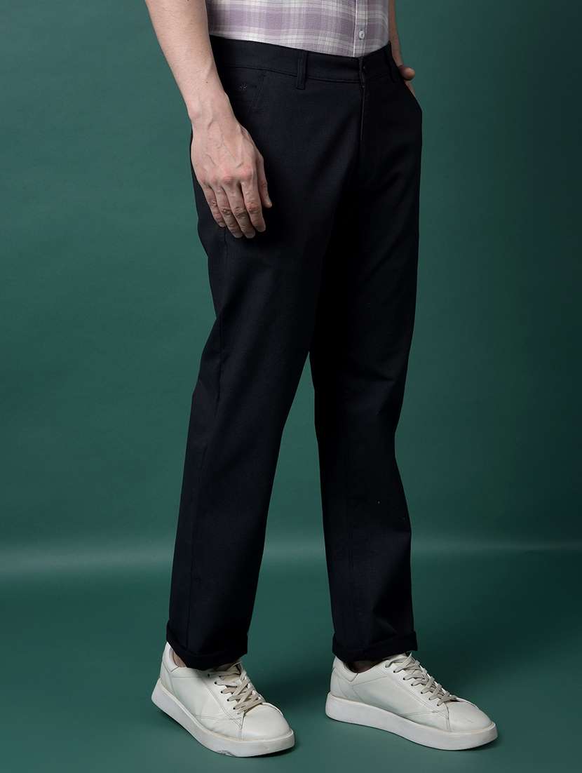 men solid mid rise flat front casual chinos  - 21956867 -  Standard Image - 2