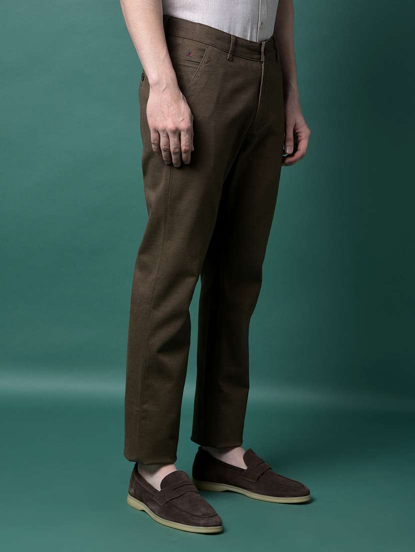 men solid mid rise flat front casual chinos  - 21956871 -  Standard Image - 2