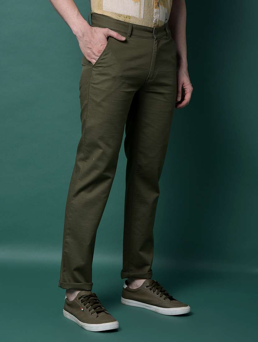 men solid mid rise flat front casual chinos  - 21956873 -  Standard Image - 2