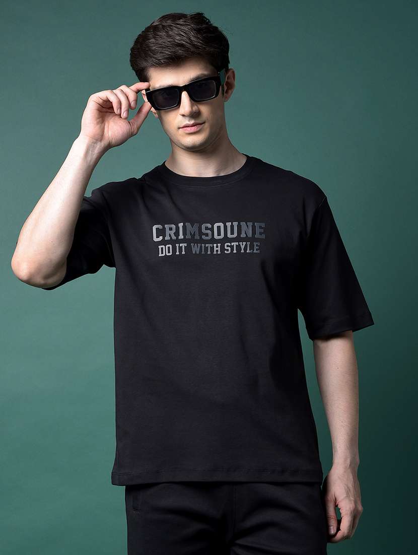 men chest print short sleeve regular fit t-shirt