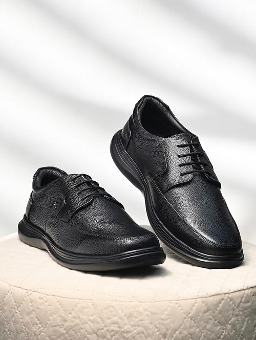 men black solid lace-up derby - 21956950 - Standard Image - 0