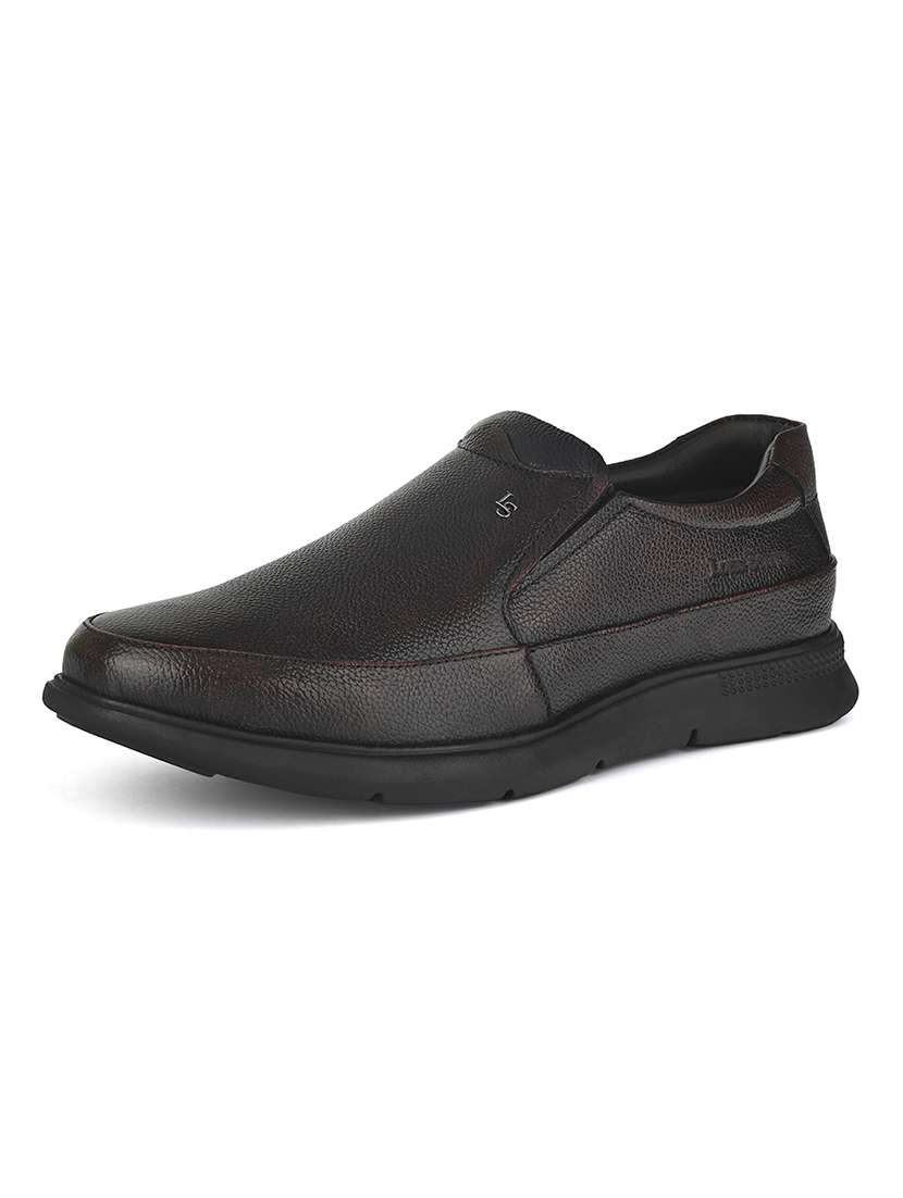 men brown slip on formal shoe - 21956951 -  Standard Image - 2