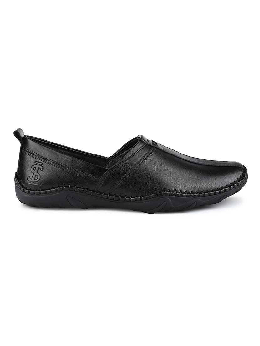 men black slip on mojari - 21956966 - Standard Image - 2
