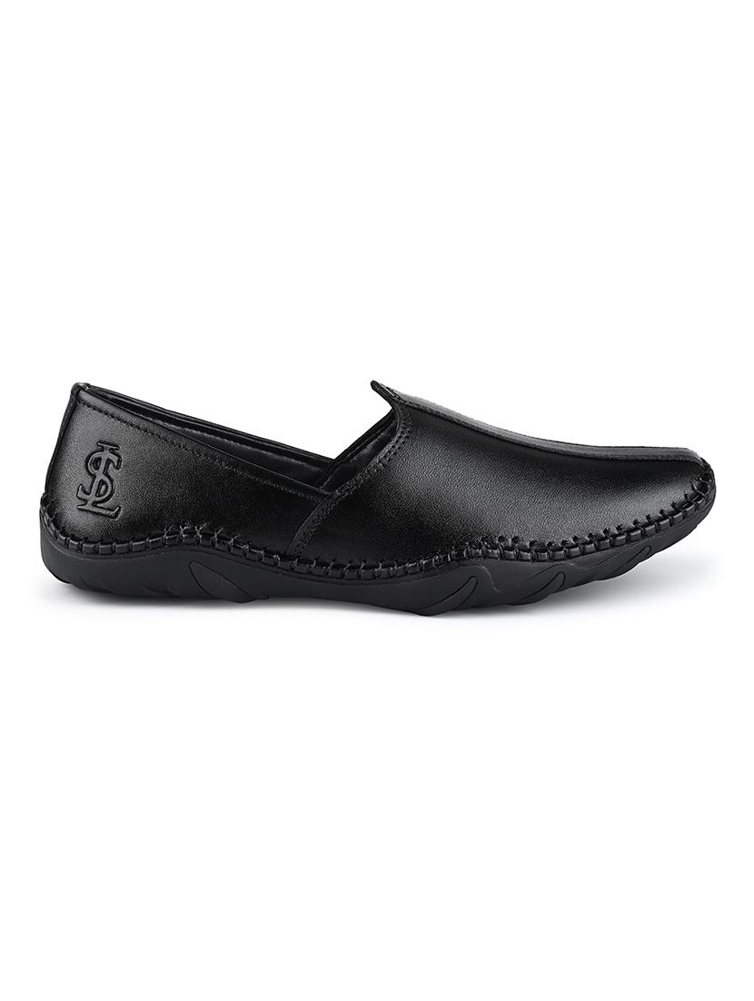 men black slip on mojari - 21956968 - Standard Image - 2