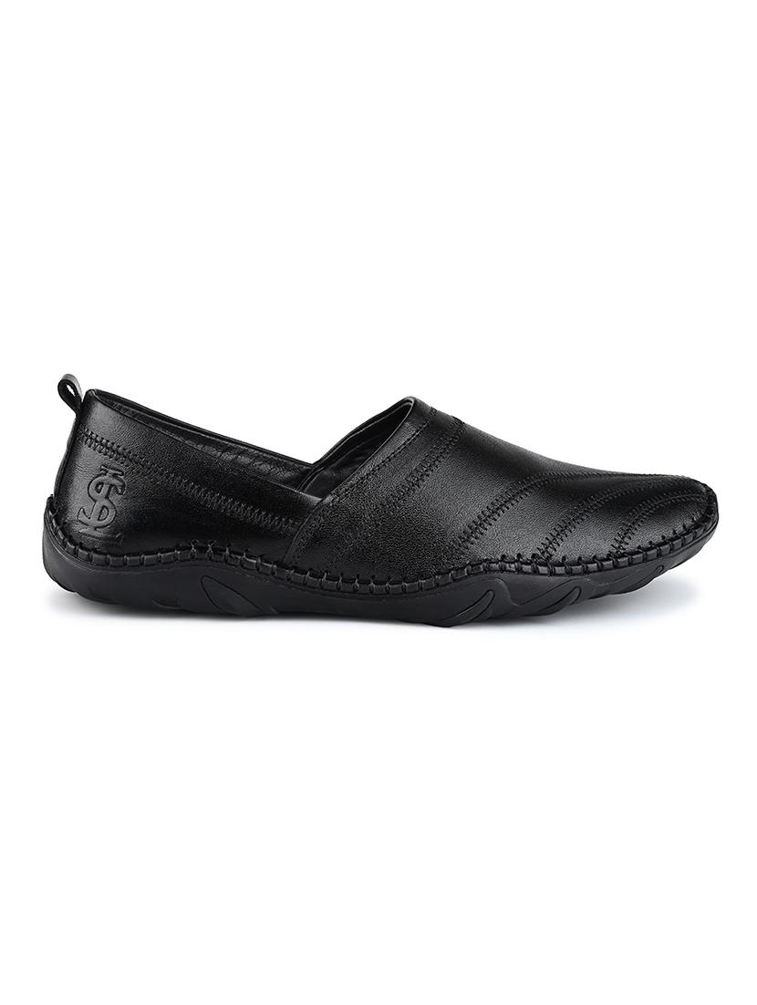 men black slip on mojari - 21956969 - Standard Image - 2