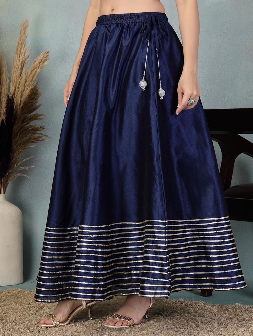 flared skirt with golden stripes - 21956988 - Standard Image - 2