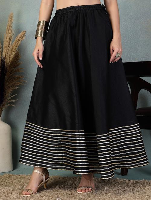women black striped flared party wear skirt - 21956989 - Standard Image - 0