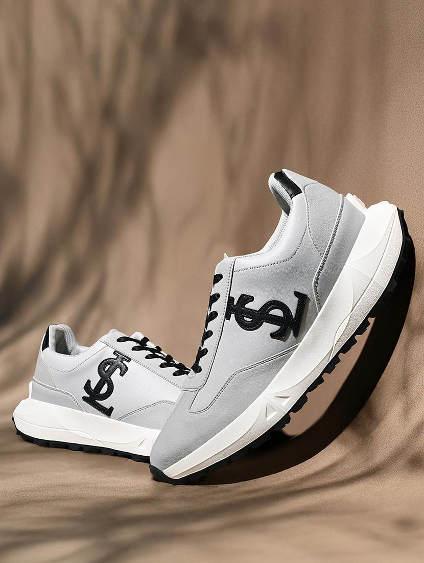 men grey lace up sneaker - 21956996 -  Zoom Image - 0