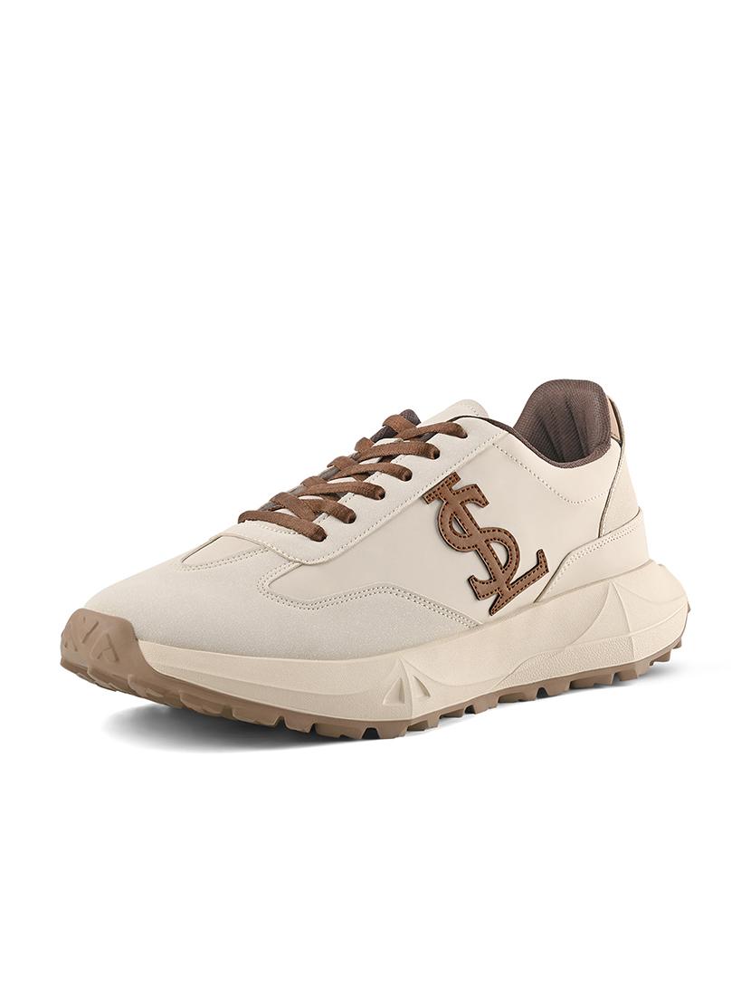 men beige lace up sneaker - 21956998 - Standard Image - 2