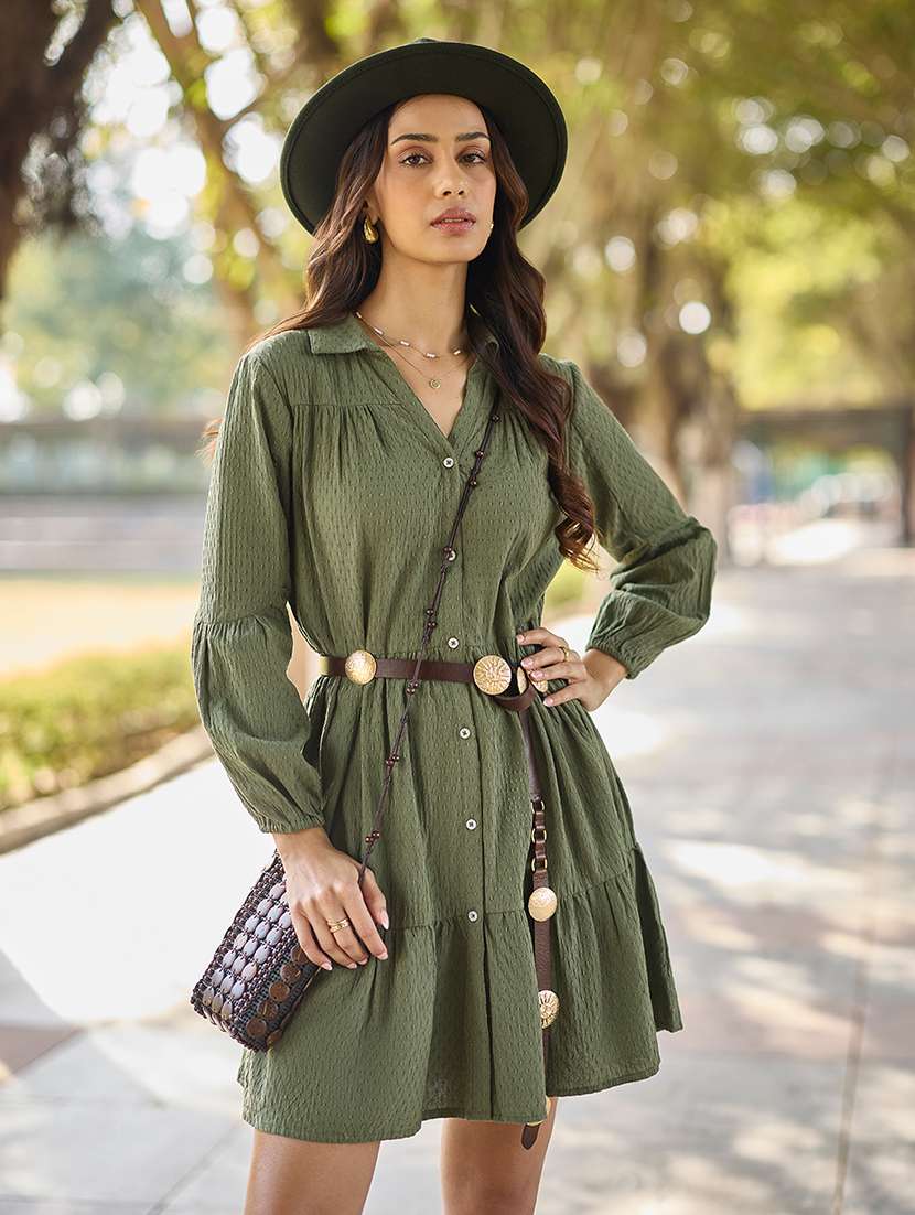 women self designed puff sleeve tiered dress
