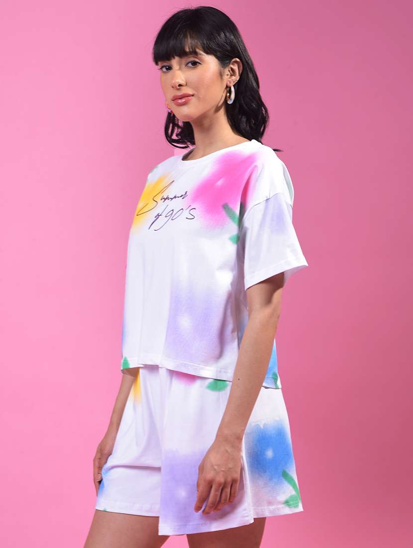 women printed short sleeve oversized crop t-shirt - 21957056 -  Standard Image - 2