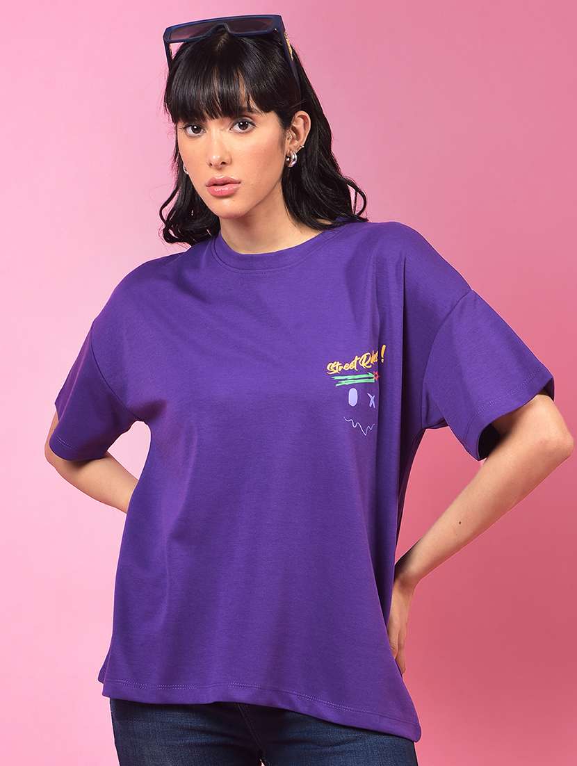 women printed short sleeve oversized t-shirt