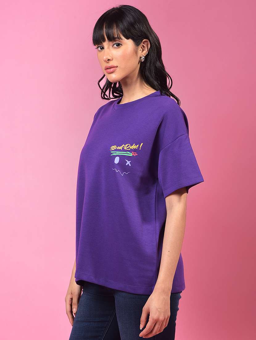 women printed short sleeve oversized t-shirt - 21957064 -  Standard Image - 2