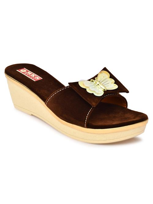 women brown slip on wedge - 21957107 - Standard Image - 0