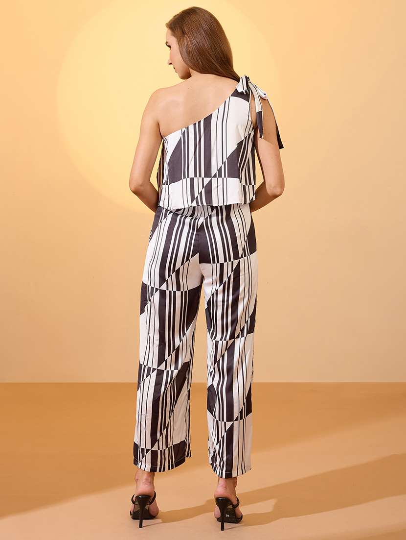 women white printed single shoulder jumpsuit - 21957330 -  Standard Image - 2