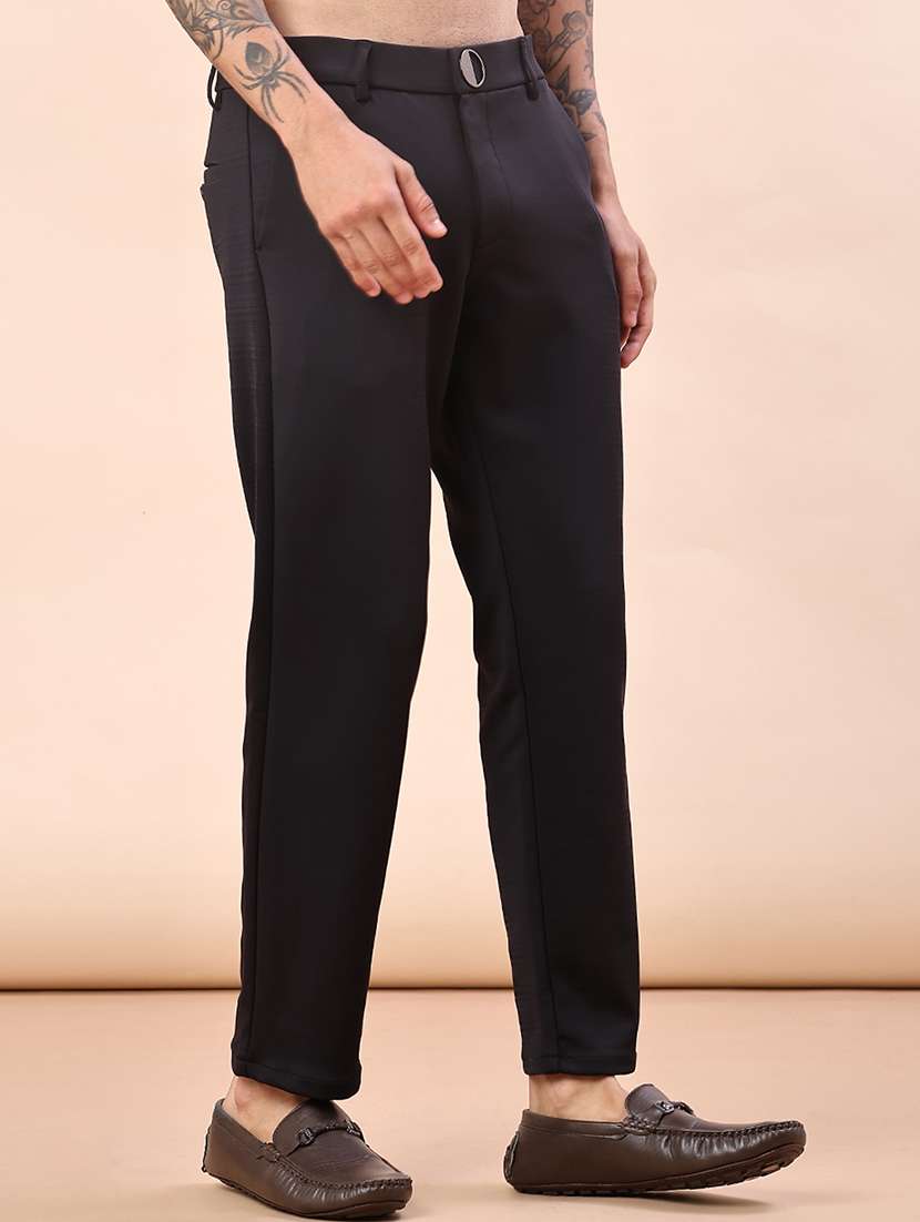 men solid mid rise chinos casual trouser - 21957391 -  Standard Image - 2