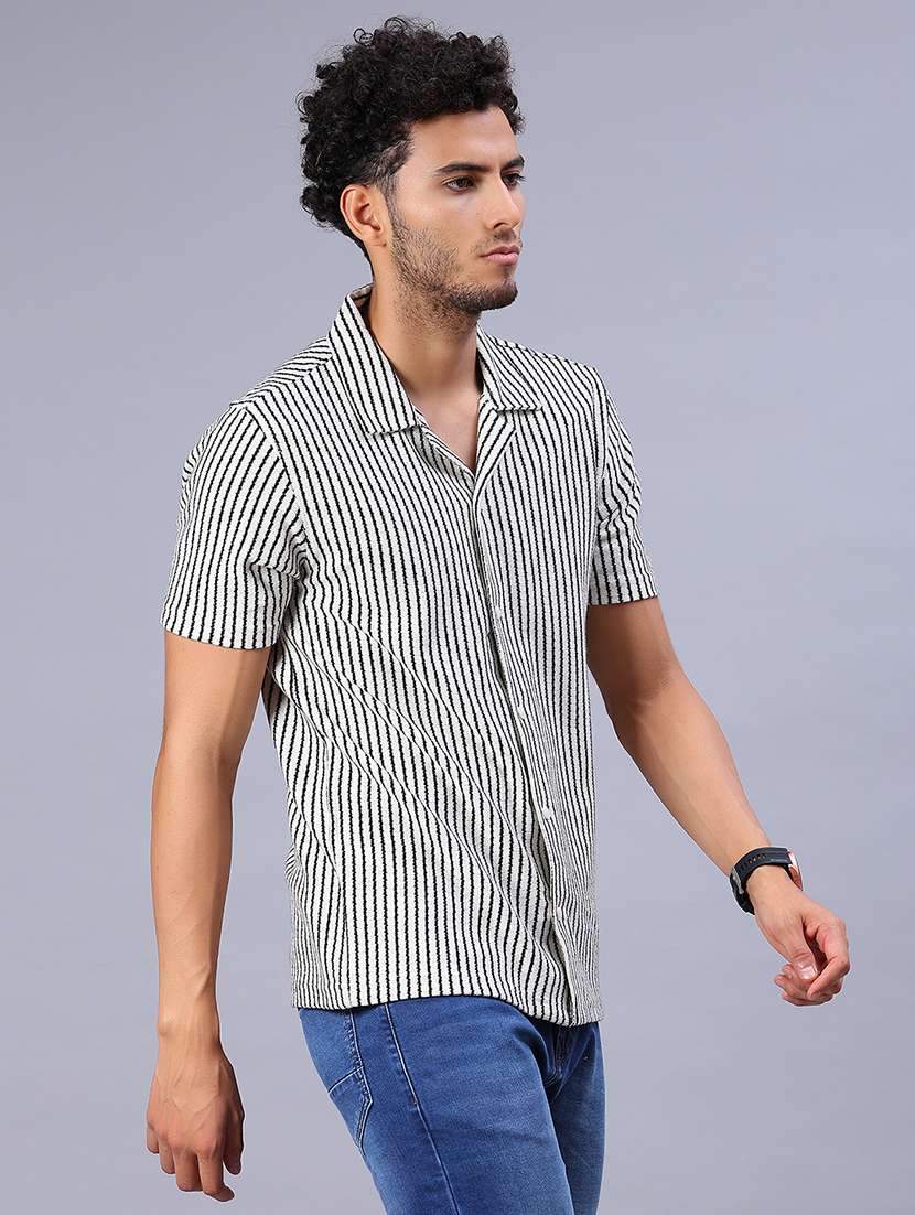 men striped long sleeve regular fit casual shirt - 21957392 - Standard Image - 2