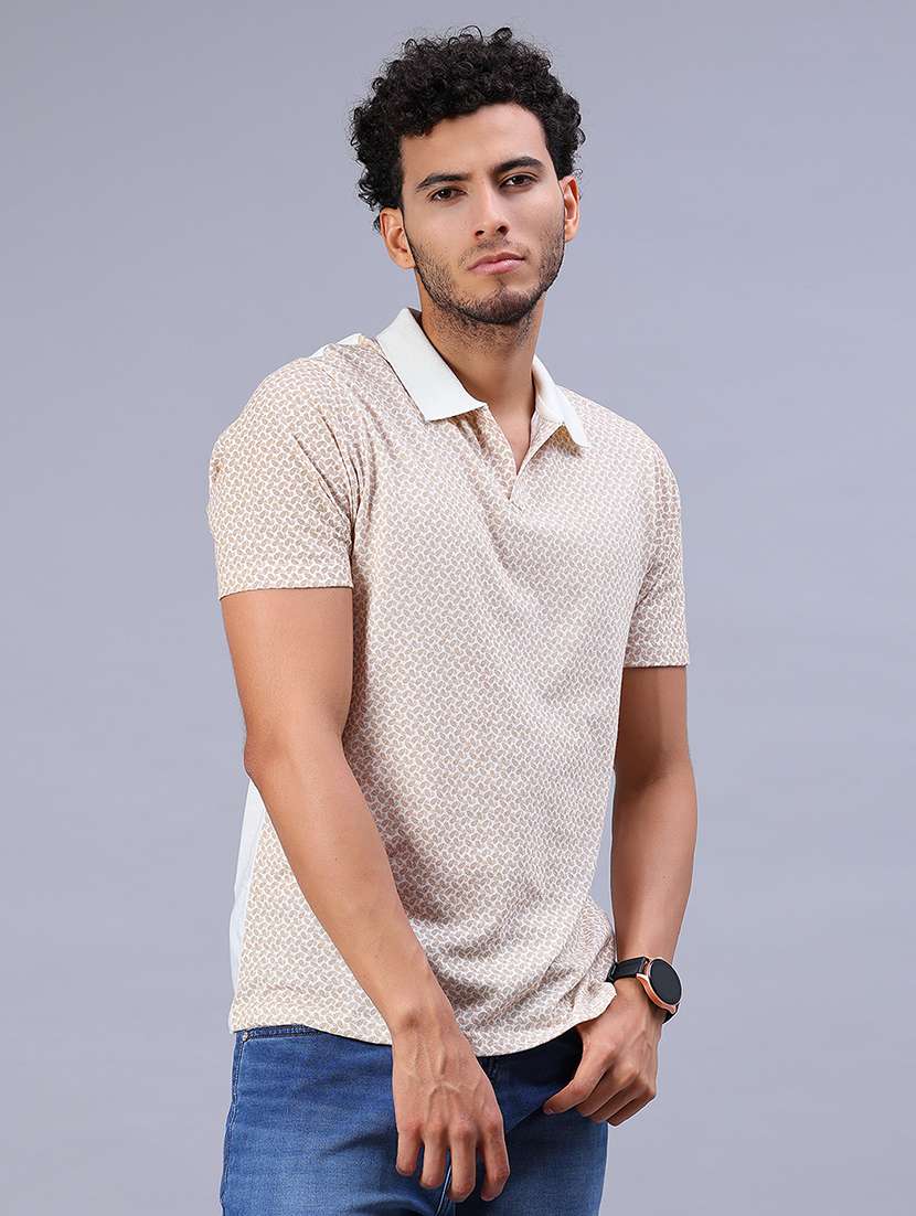men printed short sleeve regular fit polo t-shirt - 21957633 -  Standard Image - 2