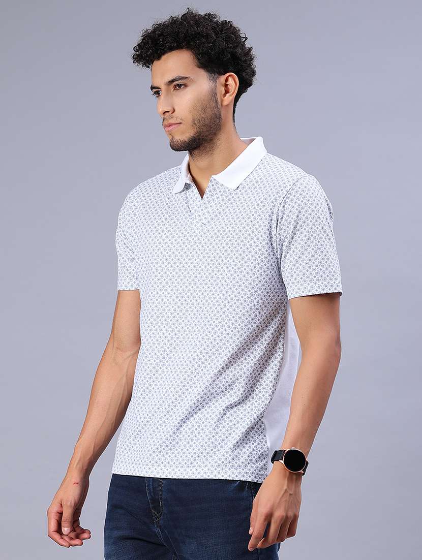 men printed short sleeve regular fit polo t-shirt - 21957689 -  Standard Image - 2