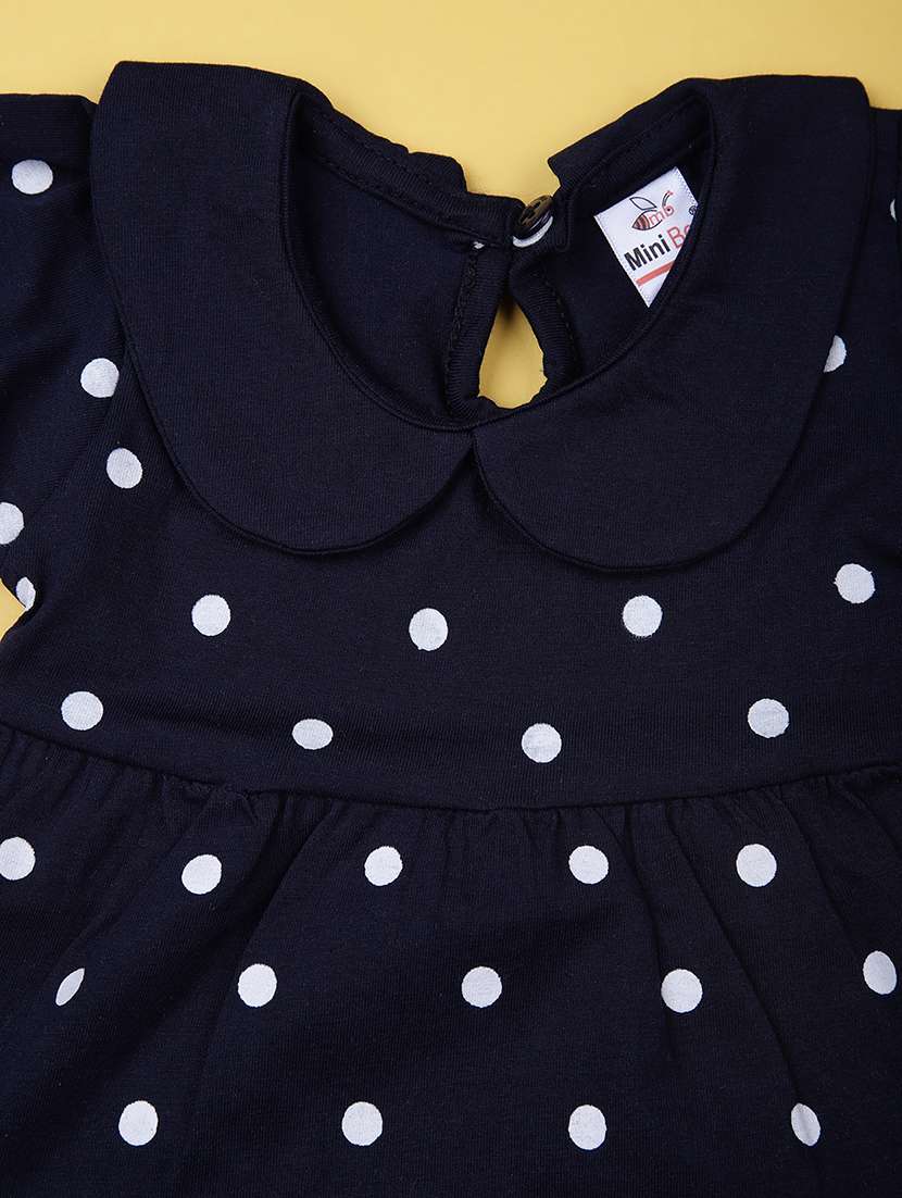 girls polka doted frock with blommer and hair band - 21957737 - Standard Image - 2