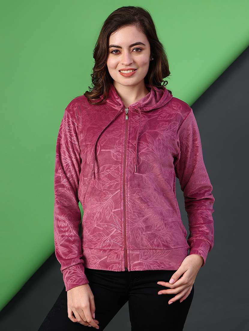 women sef designed long sleeve hooded sweatshirt - 21957751 -  Standard Image - 2