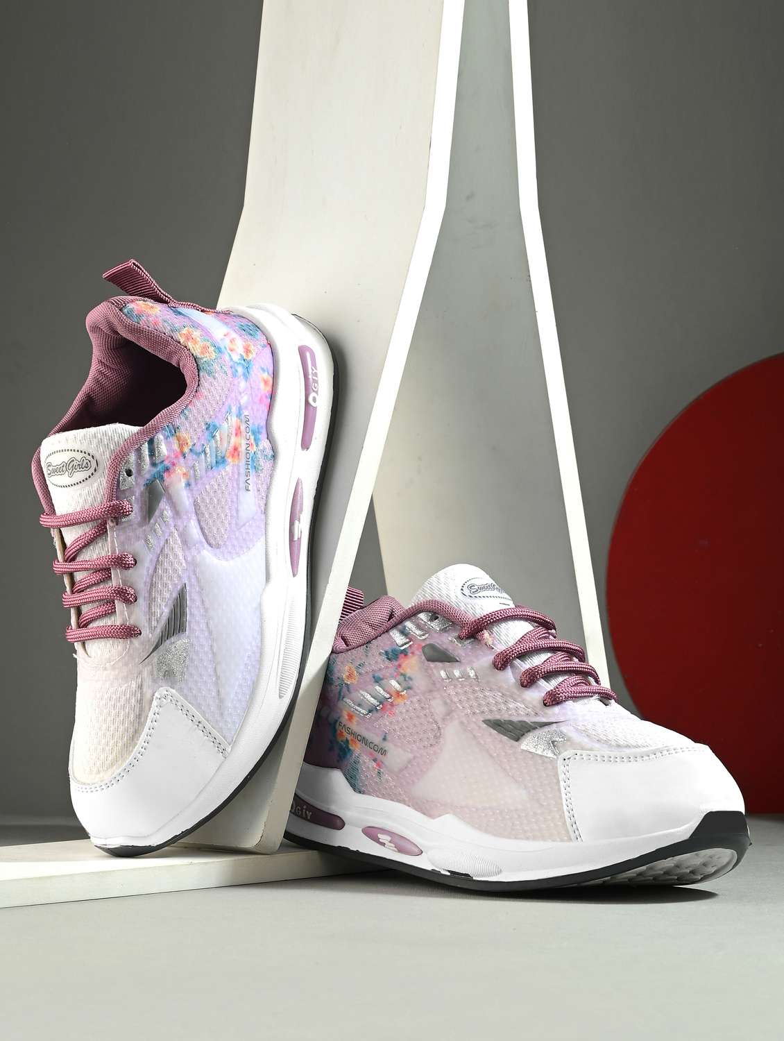 women purple lace-up casual shoe