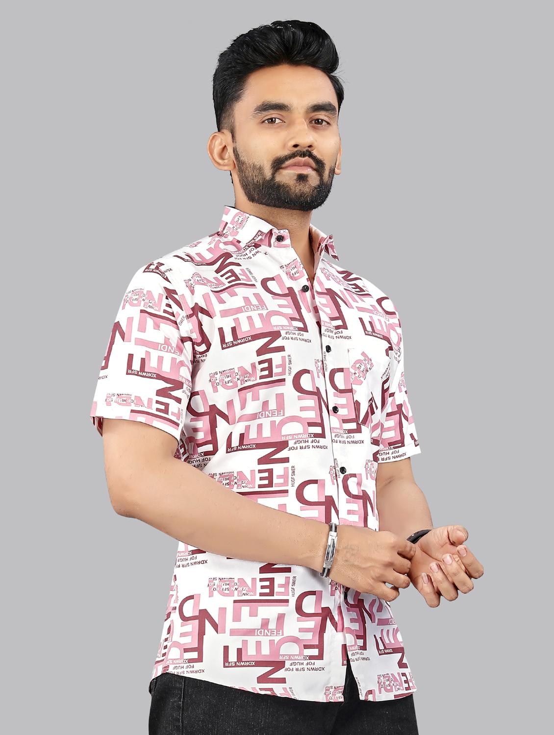 men printed short sleeve regular fit casual shirt - 21957786 - Standard Image - 2