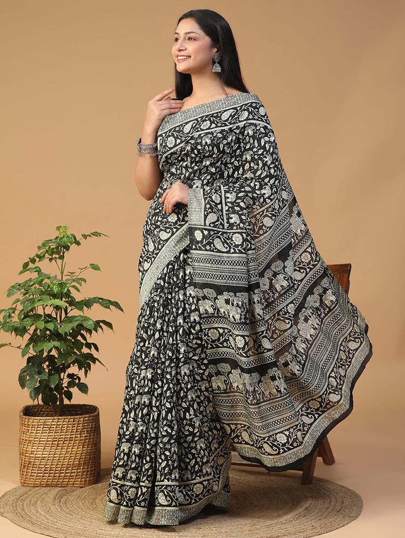 women printed casual wear saree with blouse - 21957830 - Standard Image - 2
