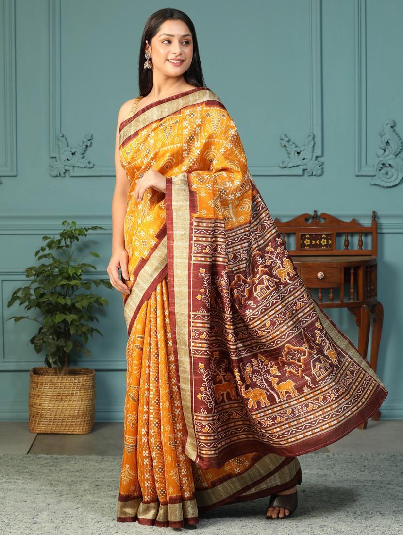 women printed casual wear saree with blouse - 21957832 - Standard Image - 2