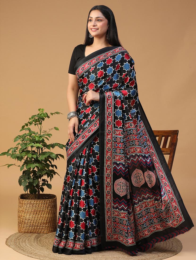 women printed casual wear saree with blouse - 21957834 - Standard Image - 2