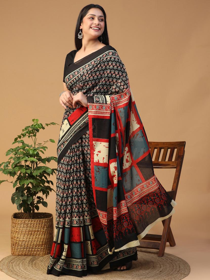 women printed casual wear saree with blouse - 21957836 - Standard Image - 2