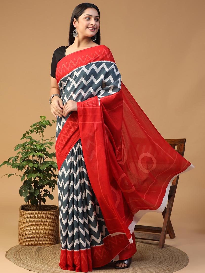women printed casual wear saree with blouse - 21957845 - Standard Image - 2