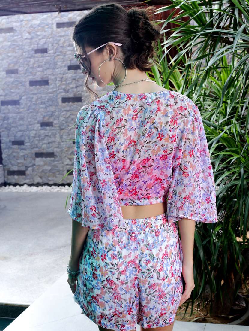 women floral printed top and short co-ord set - 21957846 -  Standard Image - 2