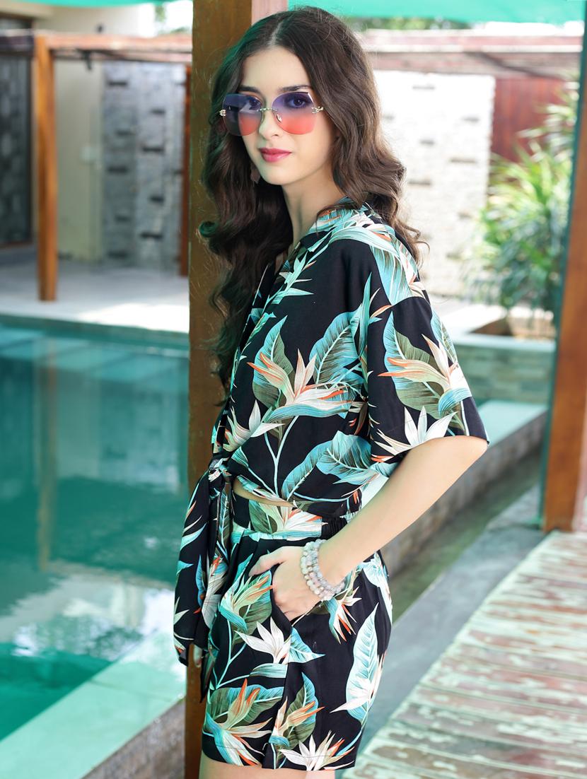women floral printed top and short co-ord set - 21957848 - Standard Image - 2