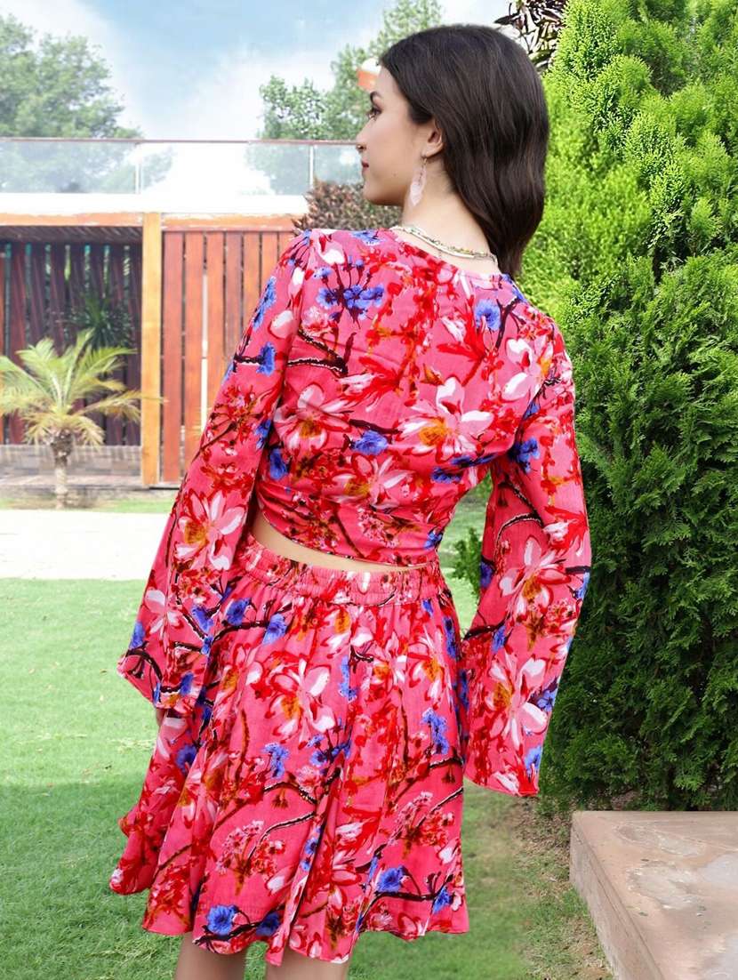 women printed top and skirt co-ord set - 21957856 -  Standard Image - 2