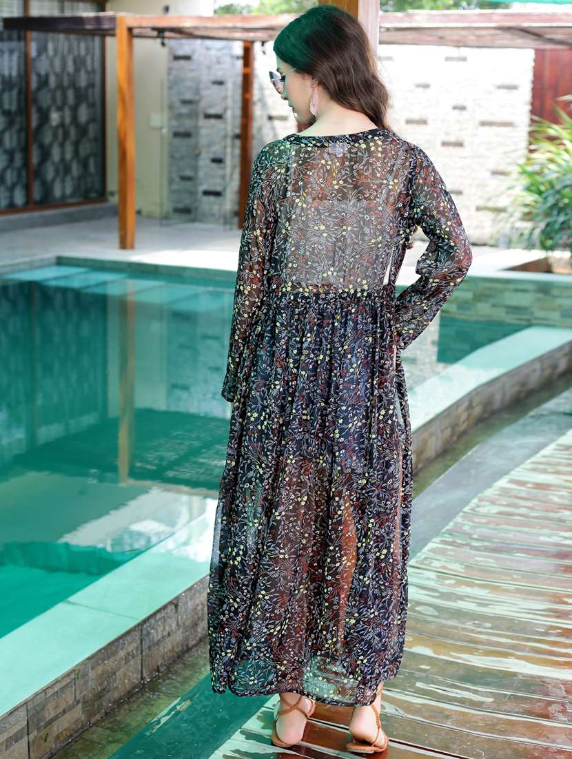 womne floral print long sleeve shrug - 21957887 -  Standard Image - 2